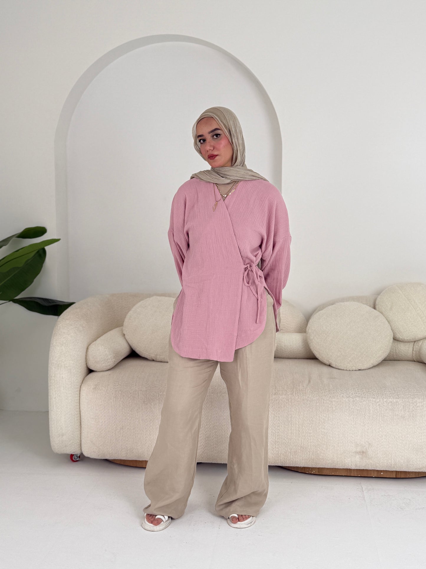 Crinkle fluffy jacket