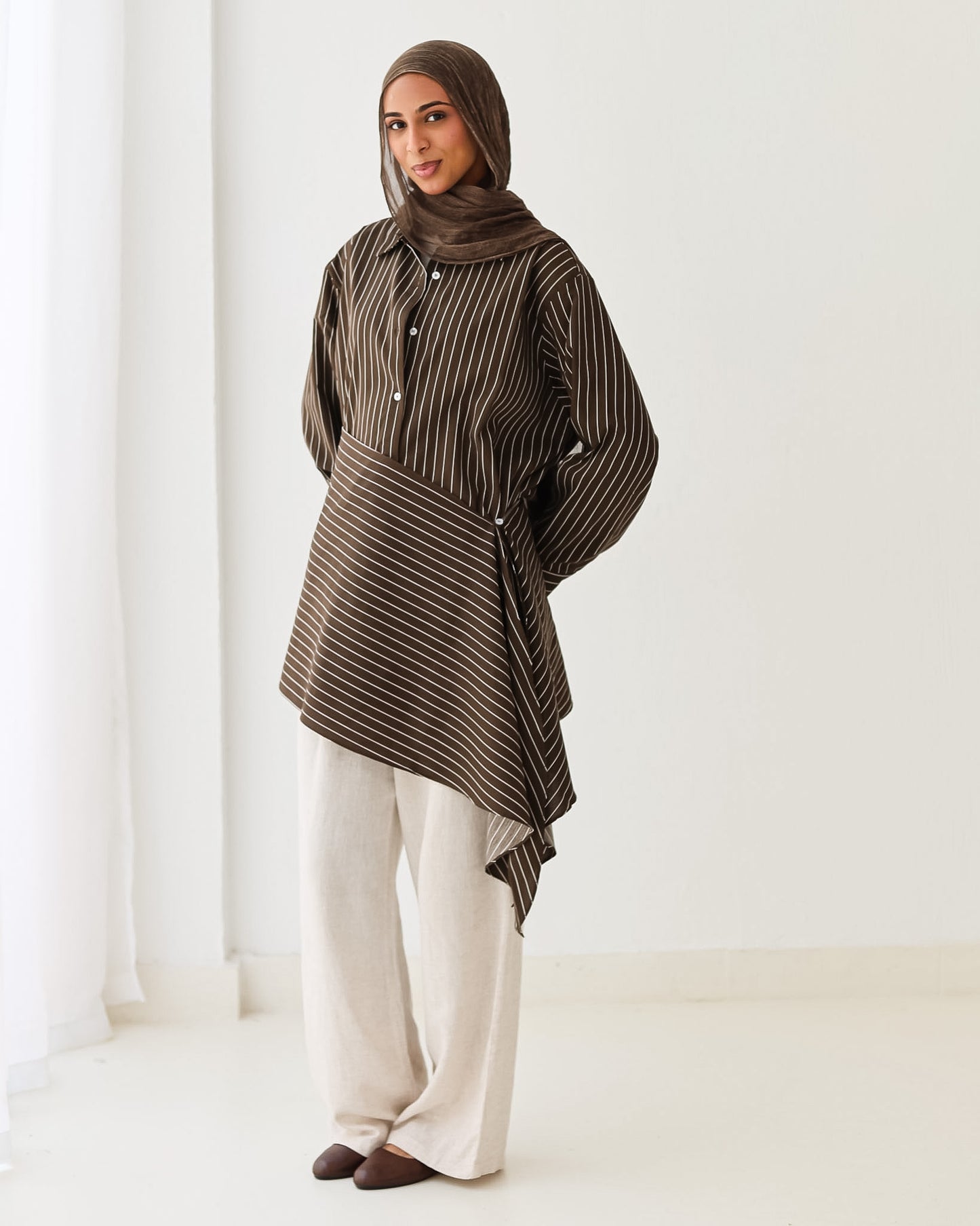 Stripped Shirt In Brown