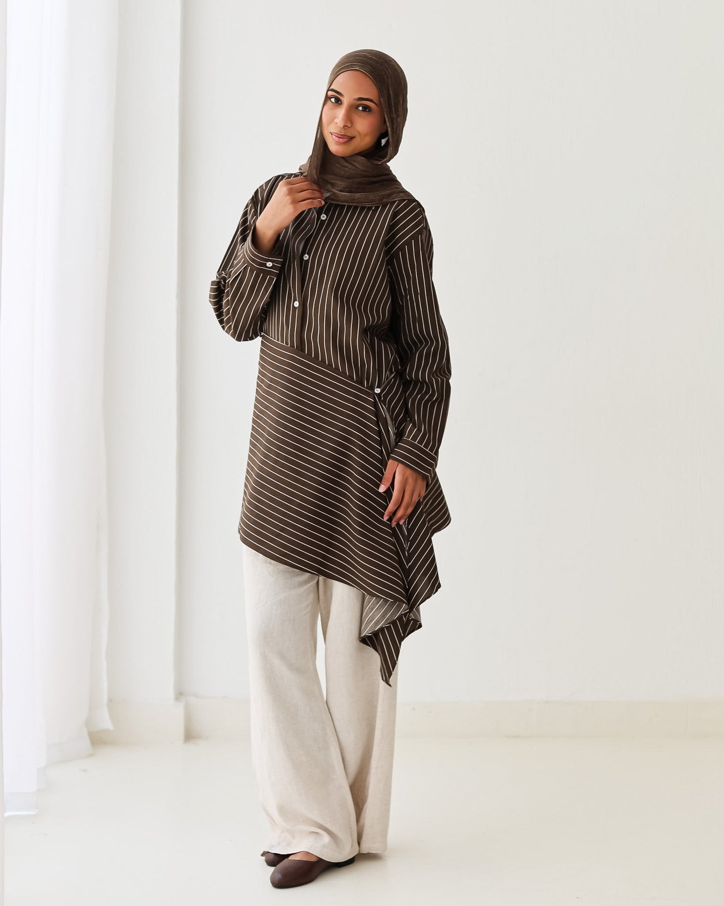 Stripped Shirt In Brown