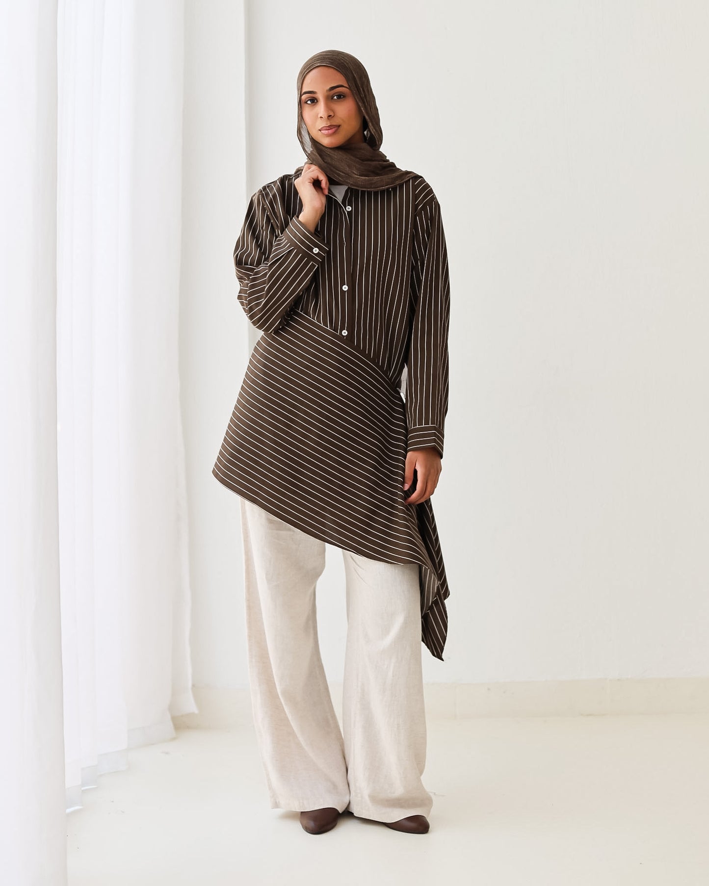 Stripped Shirt In Brown