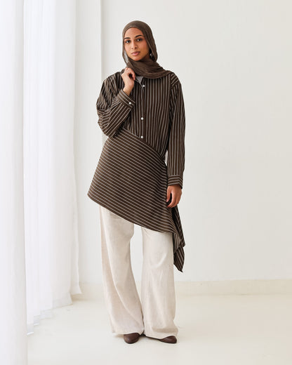 Stripped Shirt In Brown