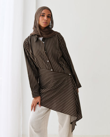Stripped Shirt In Brown