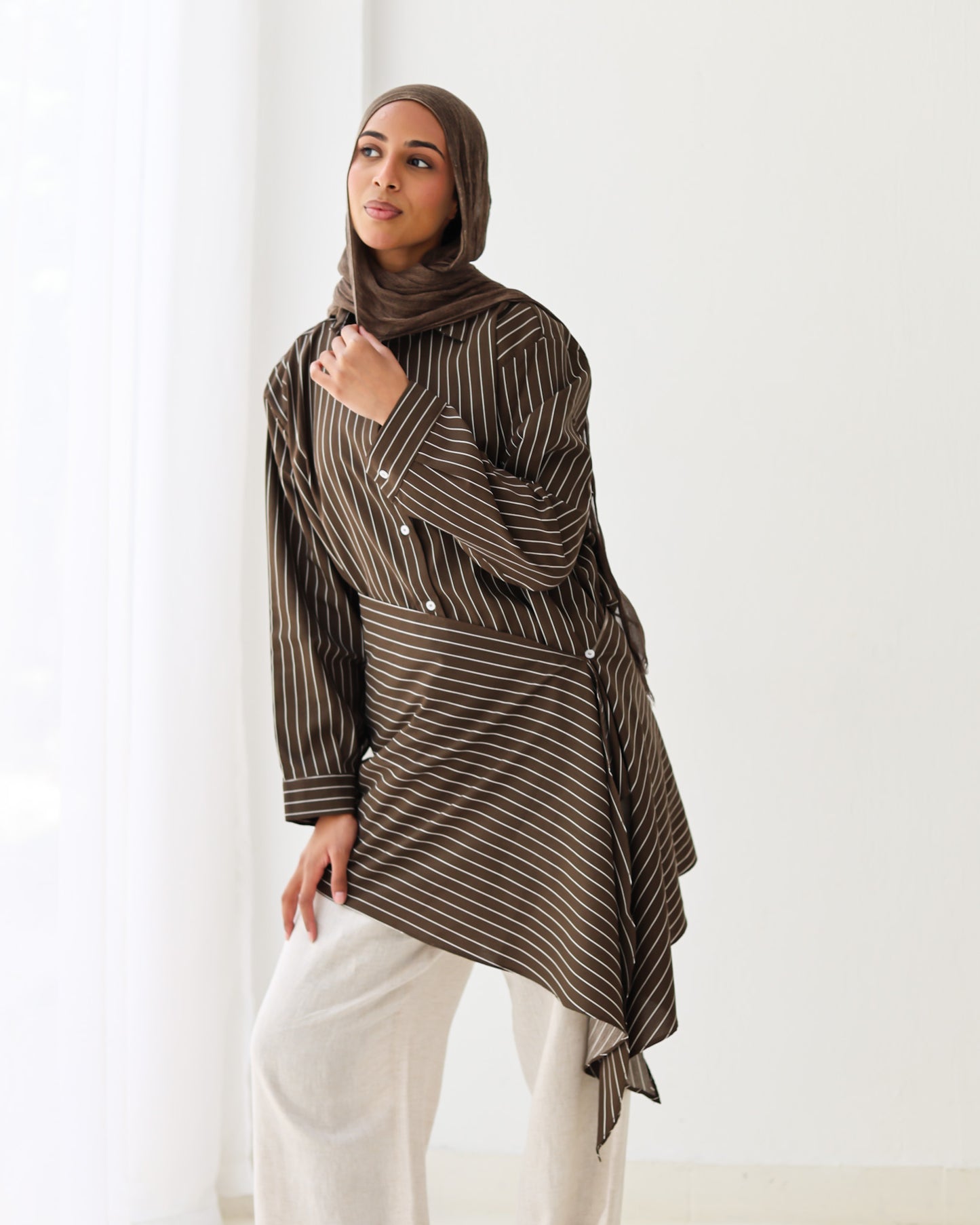 Stripped Shirt In Brown