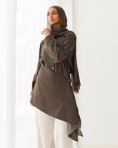 Stripped Shirt In Brown