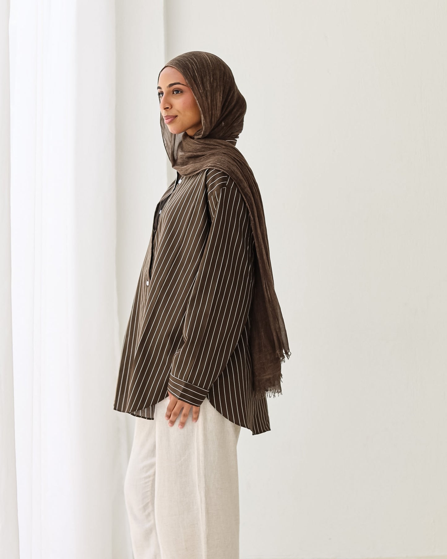 Stripped Shirt In Brown