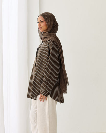 Stripped Shirt In Brown