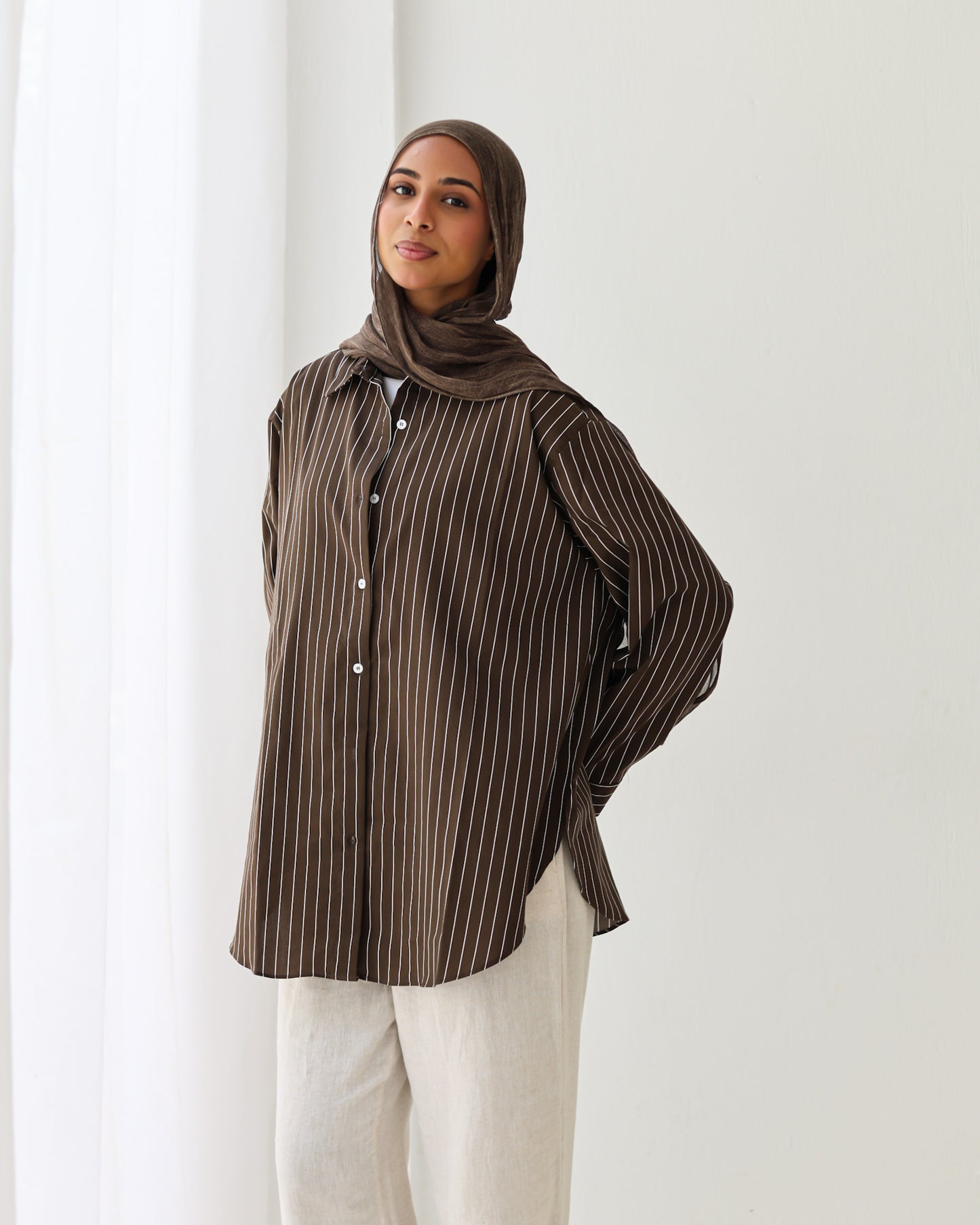 Stripped Shirt In Brown