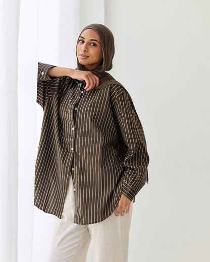 Stripped Shirt In Brown